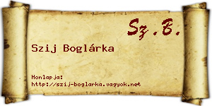 Szij Boglárka névjegykártya